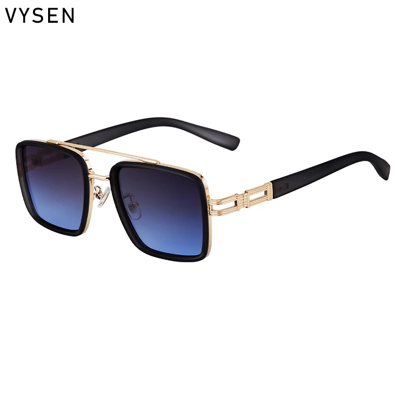 Квадратные металлические солнцезащитные очки в стиле ретро для мужчин 2024