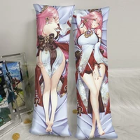 color cosplayer genshin impact yae miko dakimakura cover pink kamisato ayaka hugging body pillowcase bedding room decoration