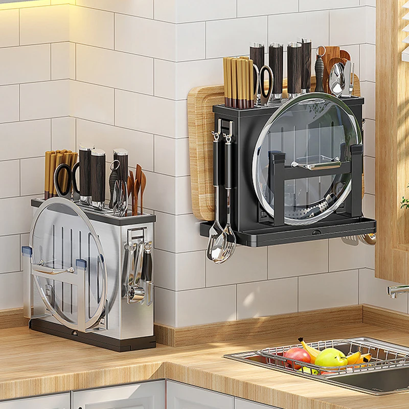 

Stainless Steel Kitchen Storage Rack Fork Spoon Knife Rack Cutting Board Tableware Drainage Storage Rack