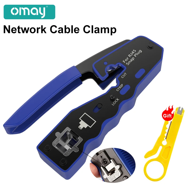 

RJ45 UTP Crimper Network Tools Ethernet Cable Stripper Through-hole Connector CAT5/6/7/8 Pliers Pressing Wire Clamp Tongs Clip