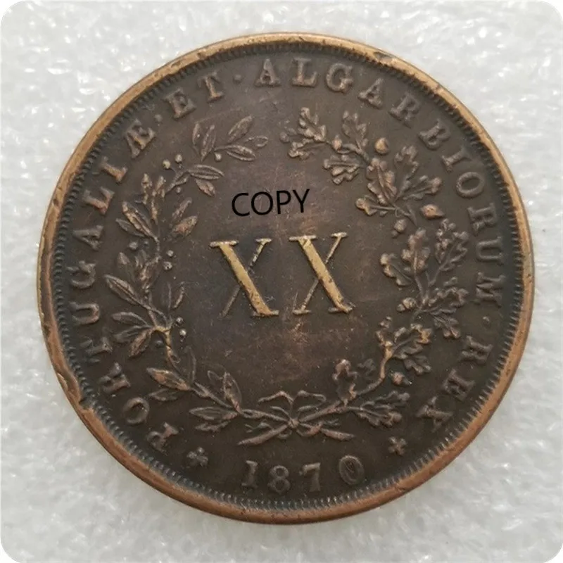 

Portugal 1870 Silver Plated Commemorative Collector Coin Gift Lucky Challenge Coin COPY COIN