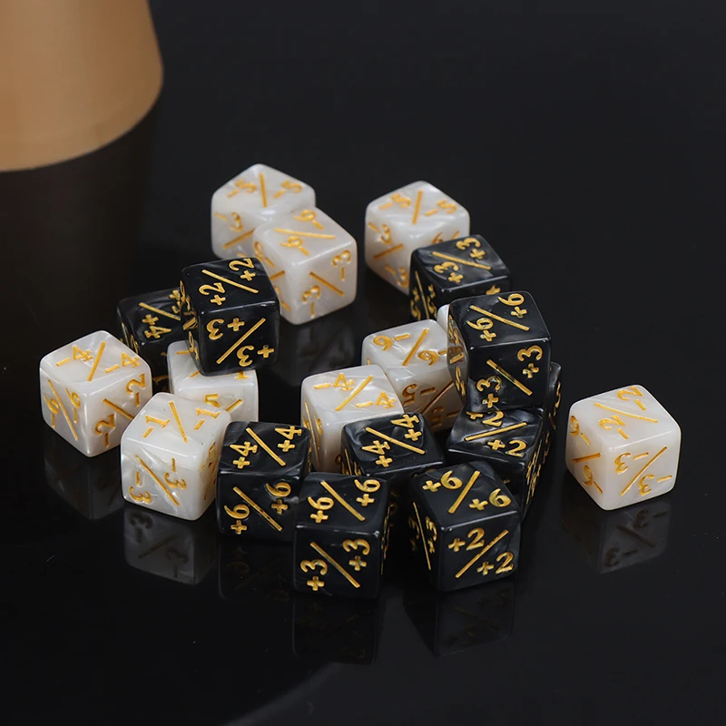 

10 шт. многогранные 6-сторонние игральные кости D6 кубики для ролевой игры игральные кости реквизит настольные игровые принадлежности-двухцв...