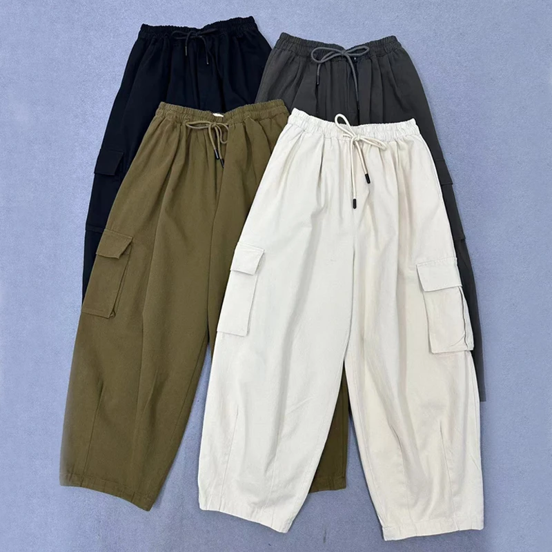 Женские классические брюки на шнуровке Johnature однотонные минималистичные