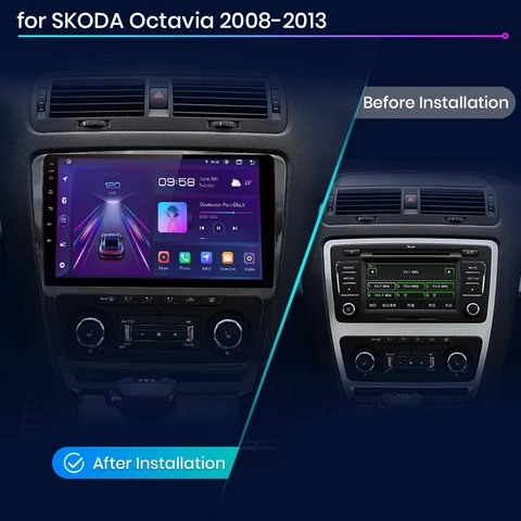 Junsun V1 AI Voice Wireless CarPlay Android Auto Radio для SKODA Octavia 2 A5 2008-2013 4G Автомобильный мультимедийный GPS 2din авторадио