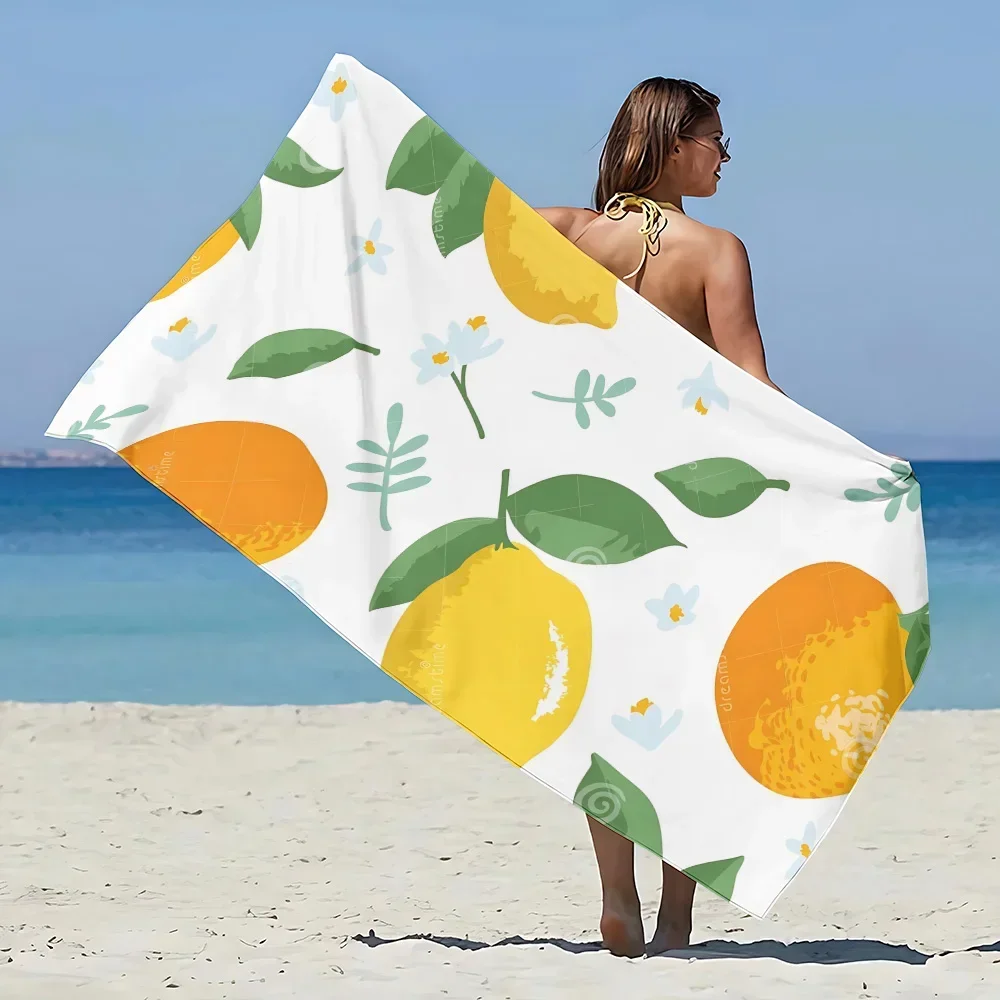 L-Лимонное пляжное полотенце из микрофибры без песка быстросохнущие мягкие
