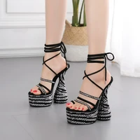 thick sole platform shoes fashion straps heels womens sandals woman summer 2022 shoe luxury