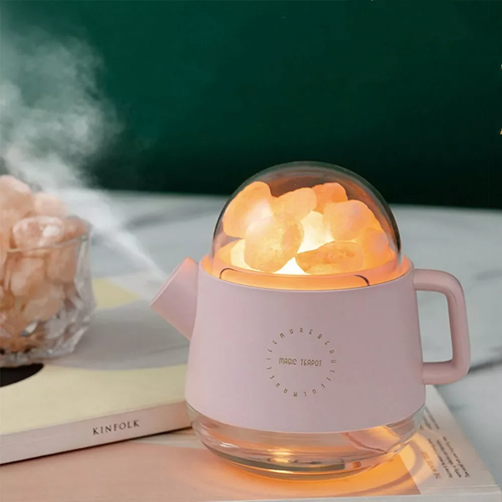 

Fresh Air & Keep Moist USB Aroma Essential Oils Diffuser LED Light Himalayan Salt Cool Mist s