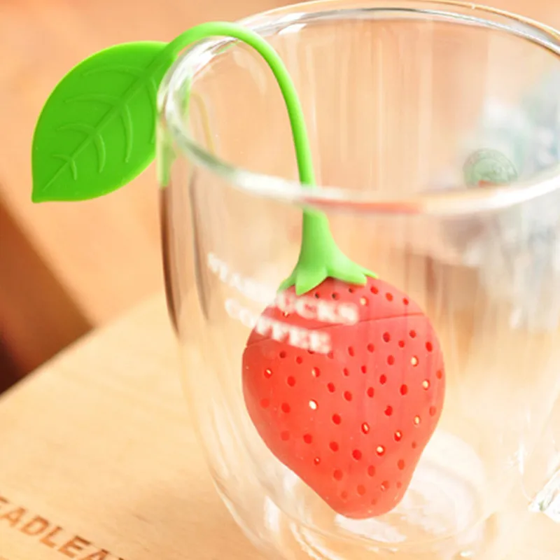 

Silicone Strawberry Tea Infuser Teabag Kettle Loose Tea leaf Strainer Ball Holder Herbal Spice Filter Tea Teapot Tool 7D