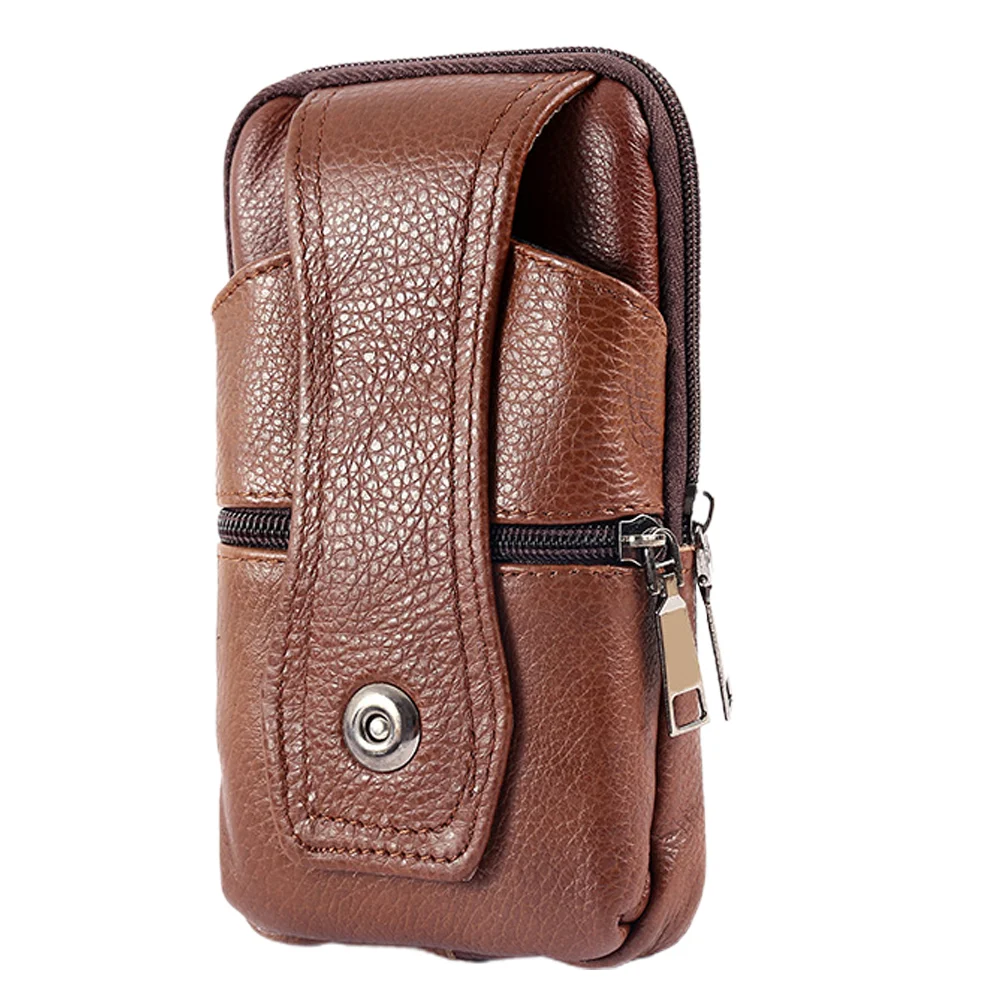 

1 Pc Multipurpose Male Waist Purse Trendy Cellphone Pouch with Hook (Brown)