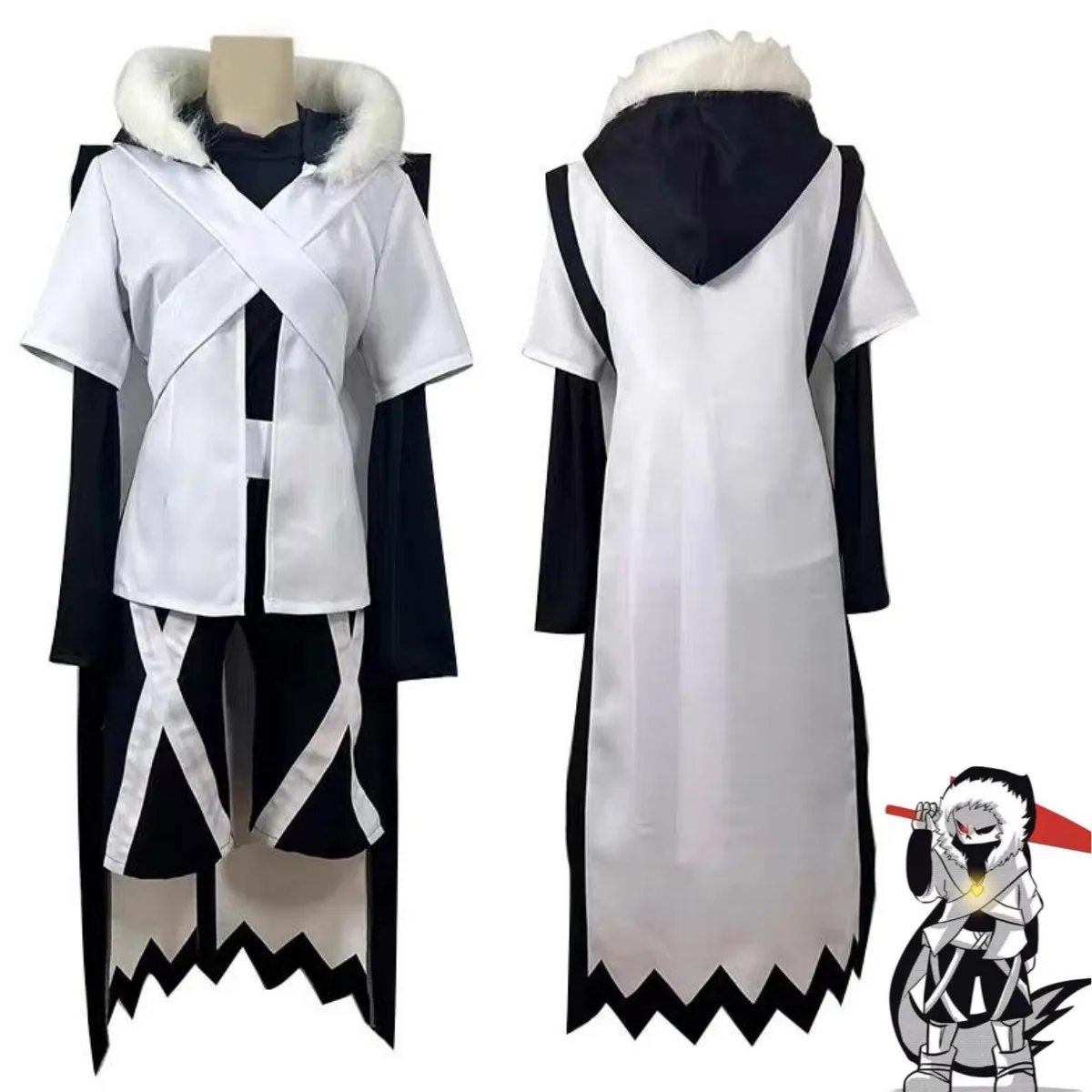 

Anime Game Undertale XTALE Cross Sans Cosplay Costume White Cloak Cape Combats Uniform Adult Man Woman Halloween Party Suit