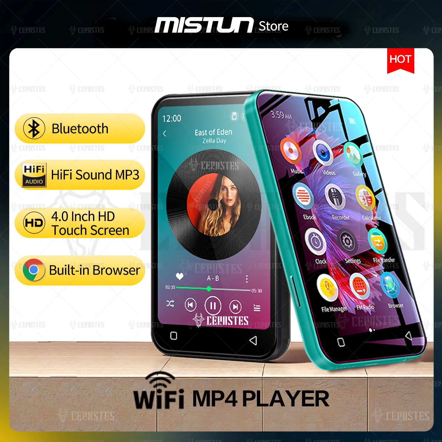 Новый беспроводной портативный Hi-Fi MP3-плеер 4,0 дюйма с высоким разрешением, Bluetooth, Wi-Fi, Android, MP4, видеоплеер, динамик/Электронная книга/рекордер/браузер