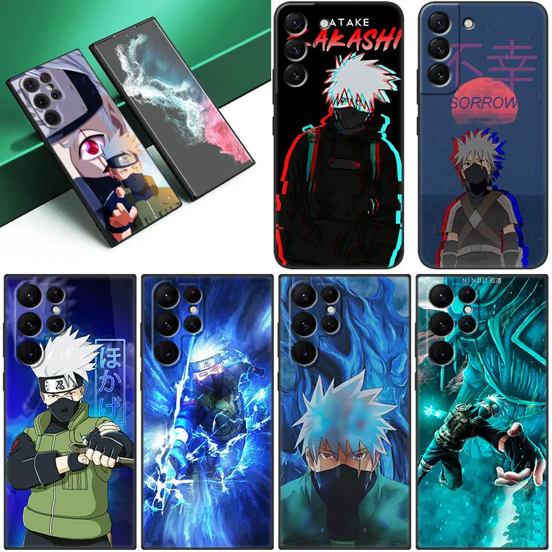 Чехол для телефона с аниме Kakashi Hatake Uchiha для Samsung Galaxy S23 S22 S21 Ultra S20 FE S10E S10 Lite S8 S9 Plus S7 Edge, черный чехол