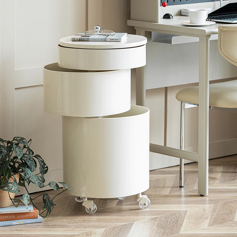 

Nordic Furniture Creative Nightstands Bedroom Cabinets Bedside Tables Locker Cart Round Revolving Side Table Home Accessories