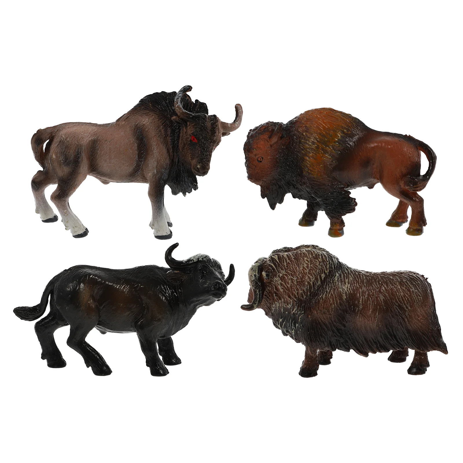 

4 Pcs Simulation Model Toys Kids Wild Animals Figures Toy Set Cow Creamer Plastic Farm Animal Figurines Child