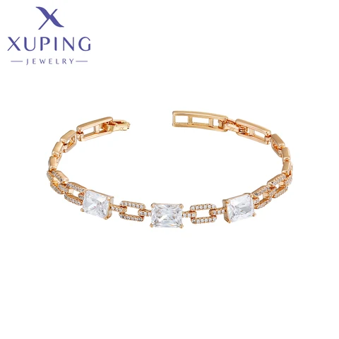 Xuping ювелирные изделия квадратный камень медный сплав Модный женский браслет золотого цвета X000453688