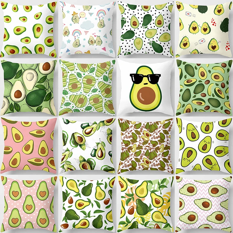 

Avocado Tropical Fruit Decorative Cushions Pillowcase Polyester Cushion Cover Throw Pillow Sofa Decoration Pillowcover 40883