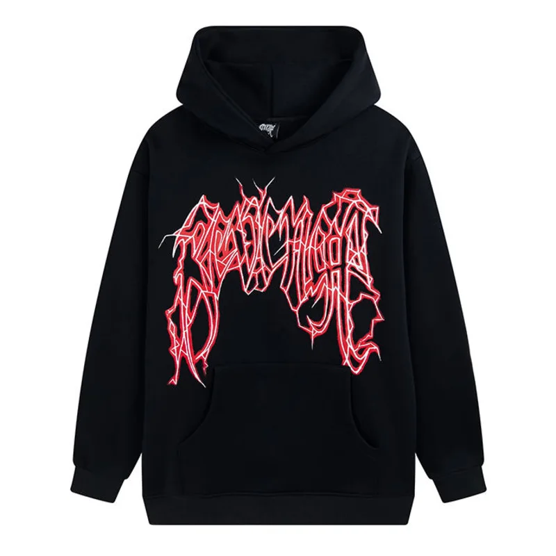 

2022 Alphabet Pattern Print Loose Hoodies Breathable Pullover Comfortable Hoodie Sudaderas Hombre Long-sleeved Sweatshirt