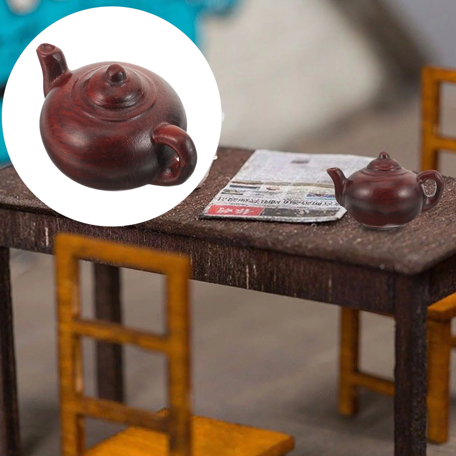 Animal Statue Decor Wood Craft Pendant Keychain Car Keys Teapot Pendants DIY Crafts Keyring Charms