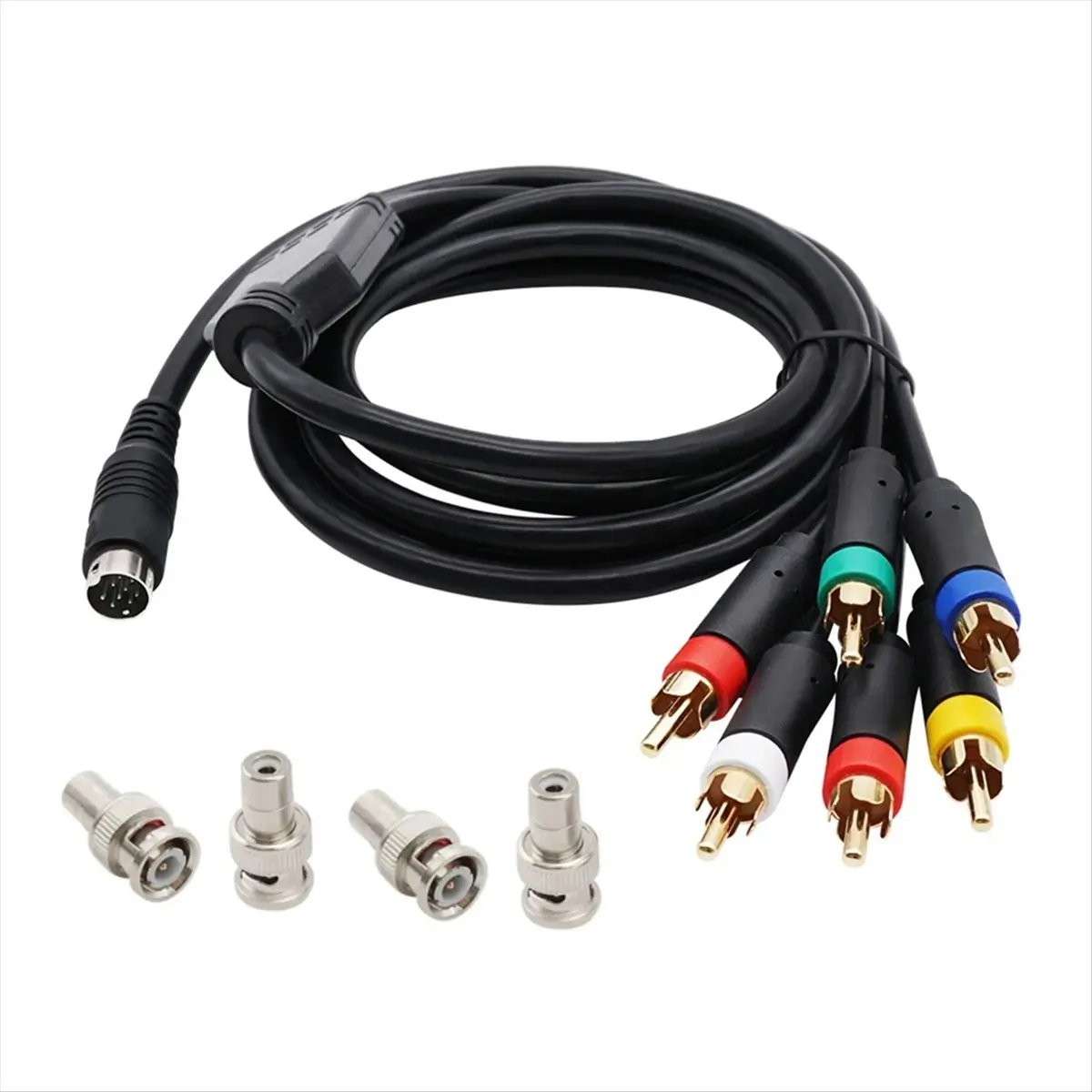 Фото Кабель DTC5 1.8M RGB/RGBS с разъемом MINI DIN-9Pin для игровых консолей Drive 2 MD2 с адаптером BNC №2