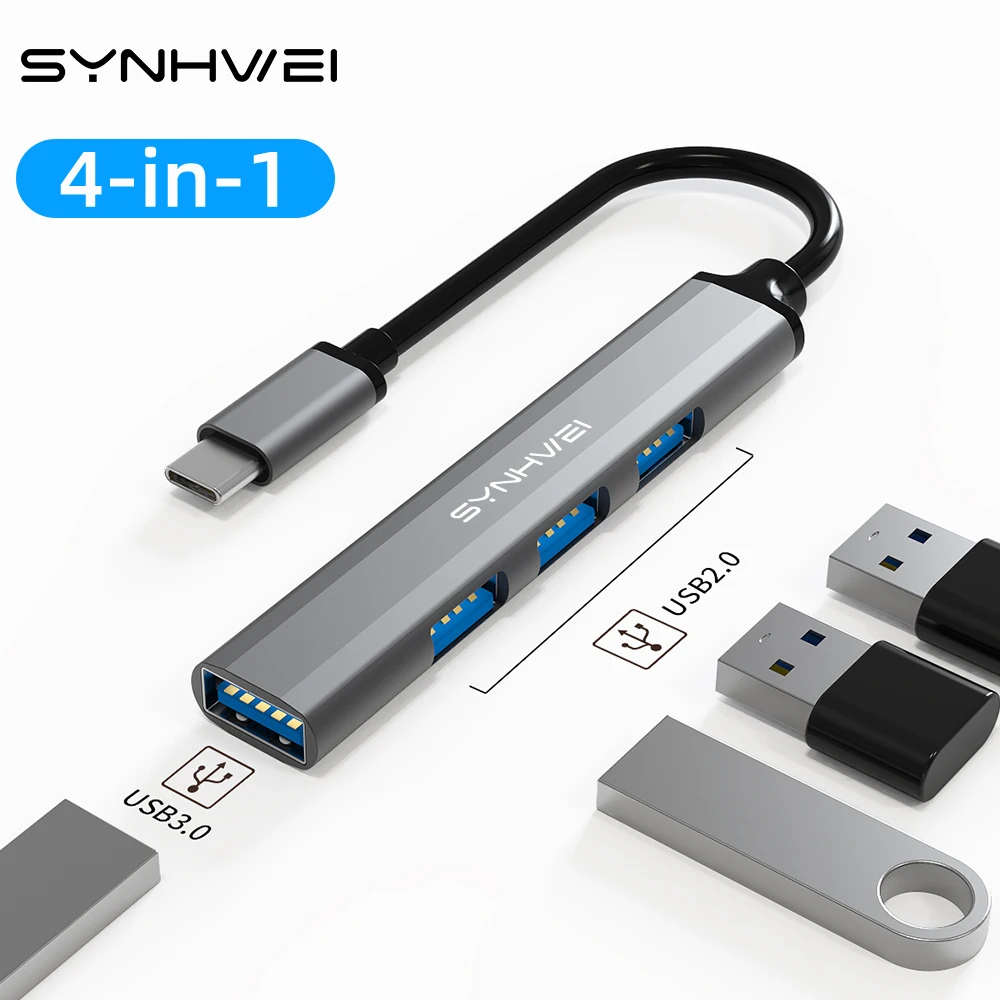 High Speed 4 in 1 USB C Hub Type C 3.0 USB...