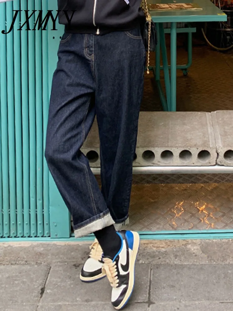 

Женские джинсы большого размера Y2k, летняя тонкая модель 2023, новинка, прямые тонкие брюки-султанки с девятью точками