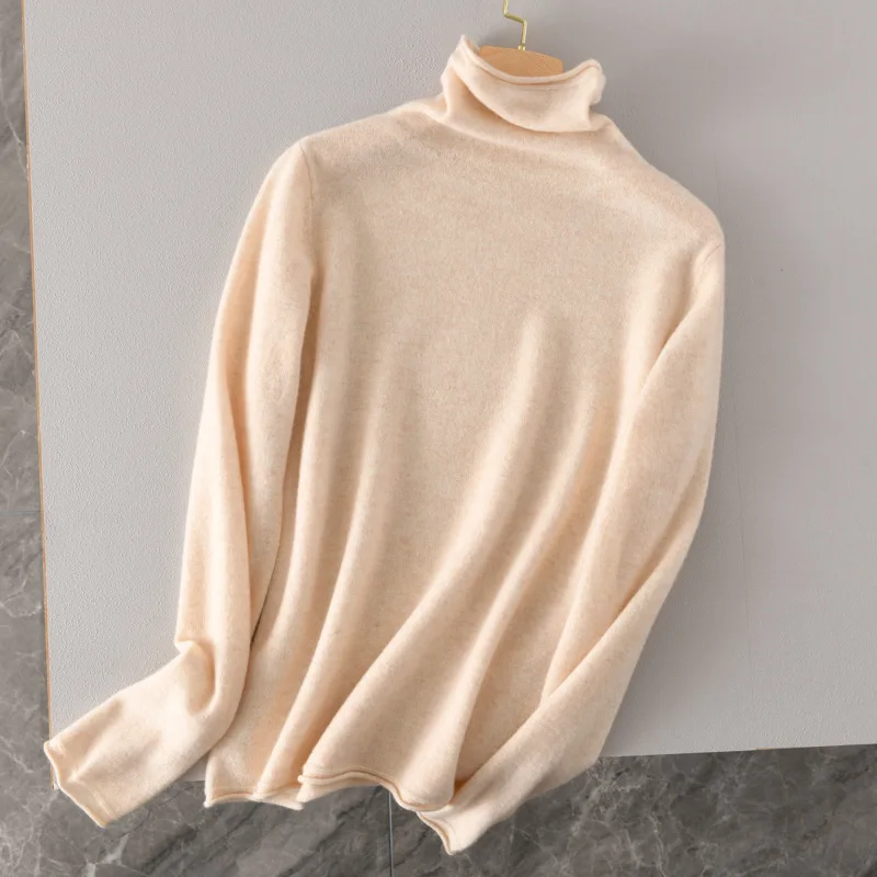 Кашемировый вязаный джемпер с ворсовым воротником