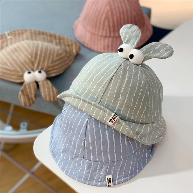 

Summer Children's Sunshade Cap Sunshade Sunscreen Anti-ultraviolet Fisherman Hat Baby with Ears Personality Fashion