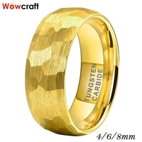 4mm 6mm 8mm gold womens mens tungsten wedding rings trendy engagement jewelry band domed brushed finish comfort fit