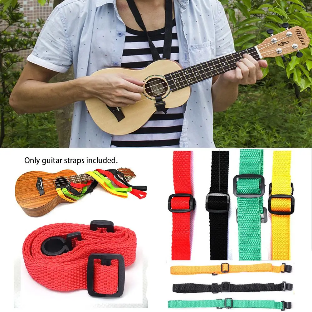 Adjustable Nylon Ukulele Strap Guitar Music Instrument Hook 4 colors Durable Guitar Accessories Hang Neck