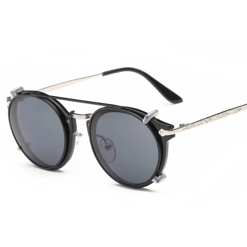 

Солнцезащитные очки Evove с клипсой для мужчин и женщин, овальные клипсовые линзы в стиле стимпанк, зеркальная оправа