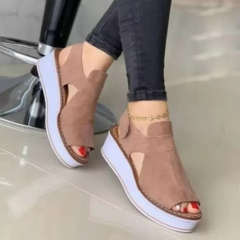 

2022New women 2022 new casual fish mouth shoes woman hook loop platform breathable summer sandals women shoes chaussure femme