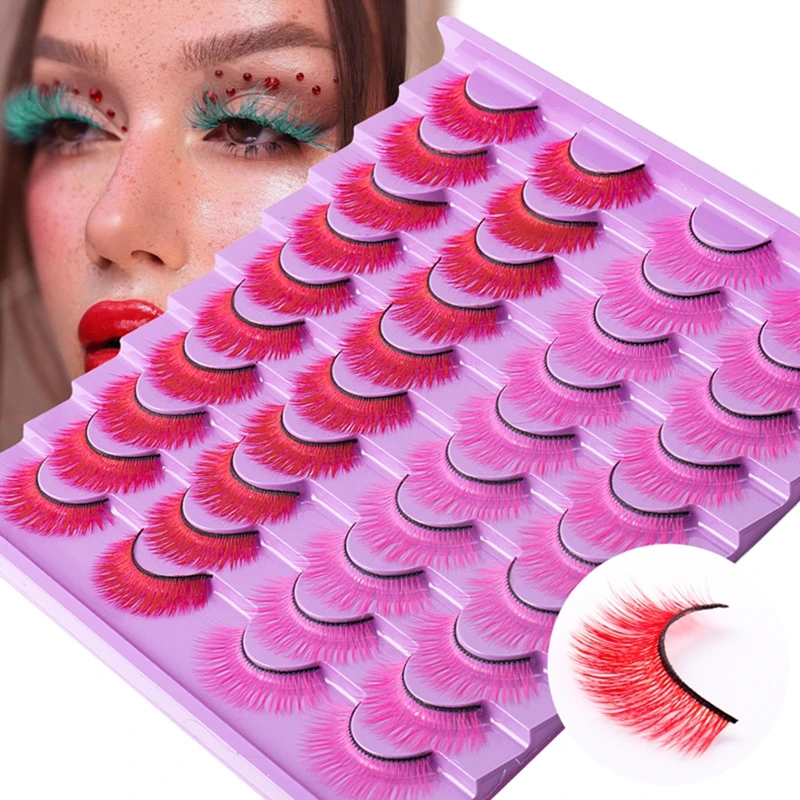 7/20 пар цветные накладные ресницы для Хэллоуина