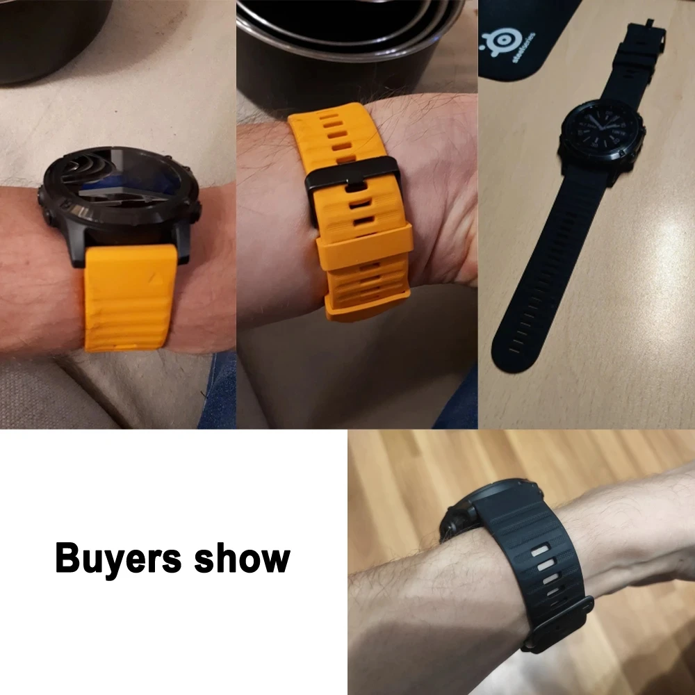 Силиконовые ремешки QuickFit 22 мм 26 для Garmin Fenix 8 51 47 E 7 7X 6X Pro 5X Plus Epix Gen 2/965 955/Enduro2 3