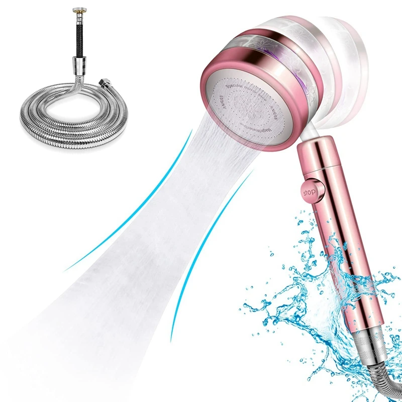 

Насадка для душа с увеличением давления, Хромированная душевая головка с душевым шлангом, душевая головка с шлангом 1,5 м