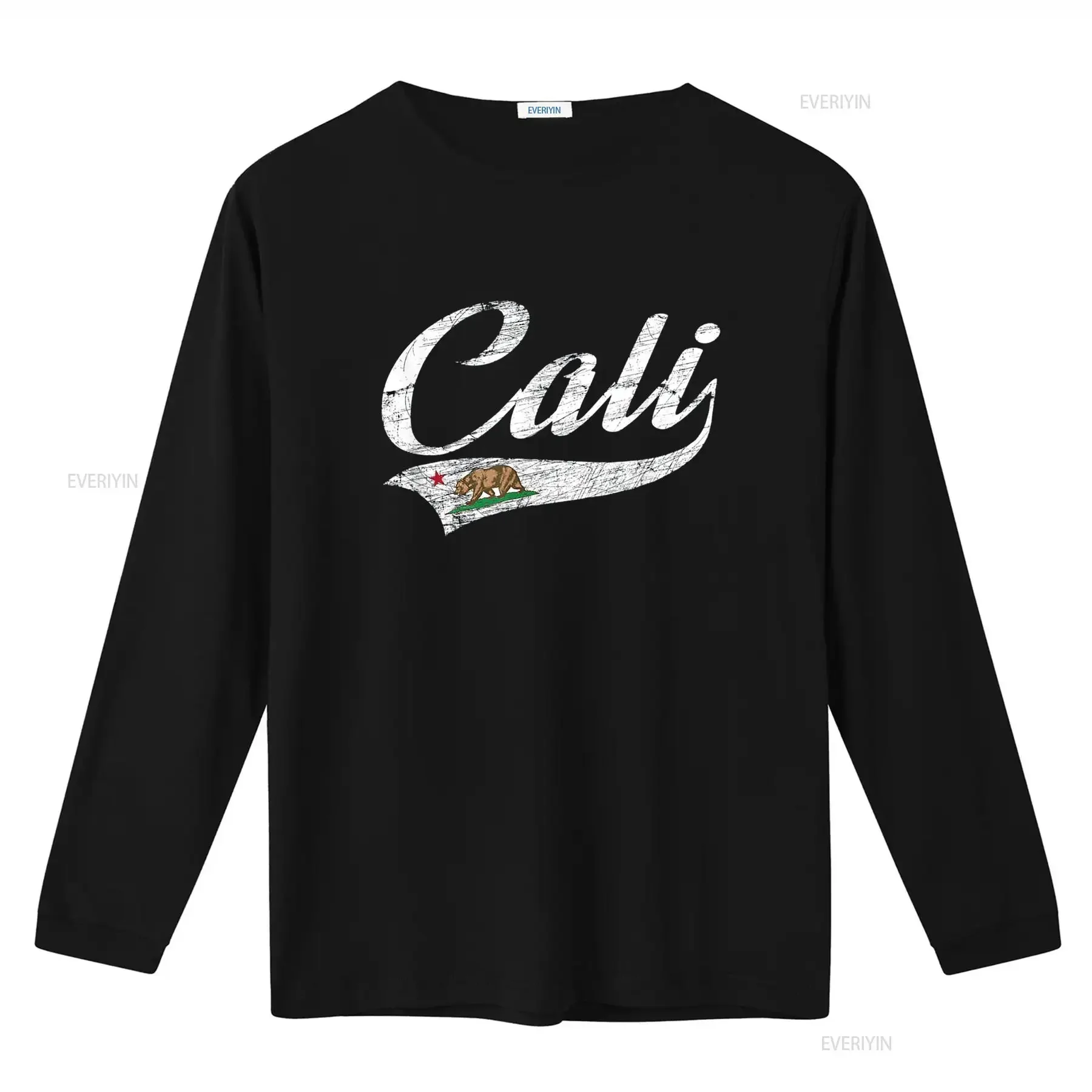 Фото Винтажная футболка CALI California Republic CA с потертым дизайном, винтажный потертый топ с эластичным рисунком для повседневной носки, мягкий №3