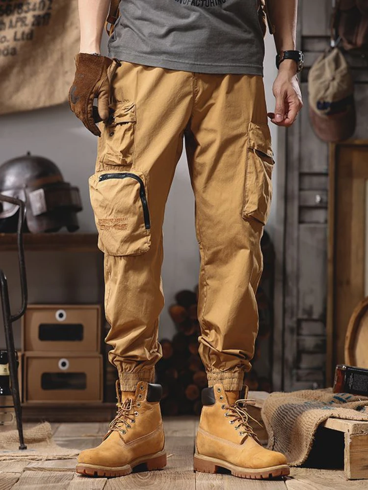 

Брюки-карго мужские прямые тактические с множеством карманов, хаки, серые, желтые, черные