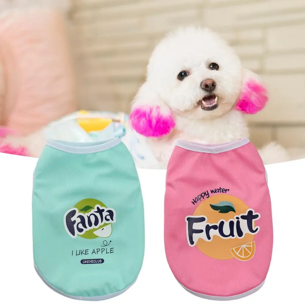 Жилет для собак милый мультяшный принт летняя жилетка и кошек рубашки удобная