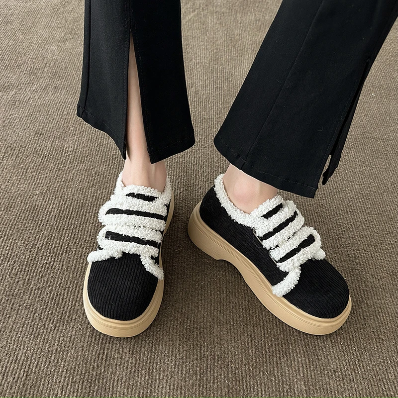 

Женские зимние ботинки, новинка 2022, зимние женские ботинки на толстой подошве, модная теплая Повседневная хлопковая обувь на толстой подошве для женщин, ботинки