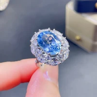 solid s925 sterling silver blue sapphire jewelry for women anillos de wedding bands origin sapphir gemstone anel rings females