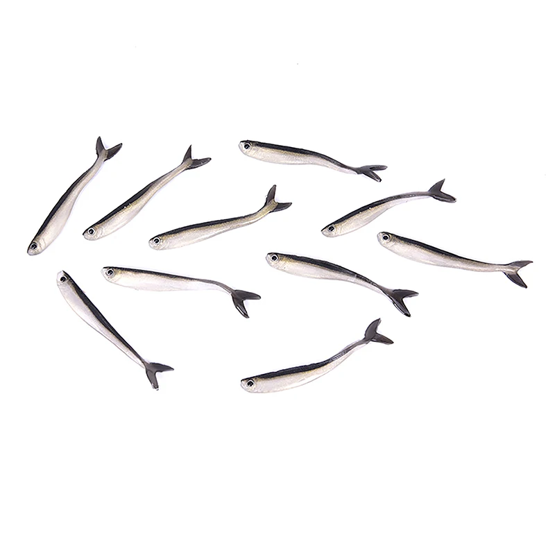 10 шт. мягкая приманка для рыбы силиконовая серебряная Tiddler Drop Shot резиновая окуня