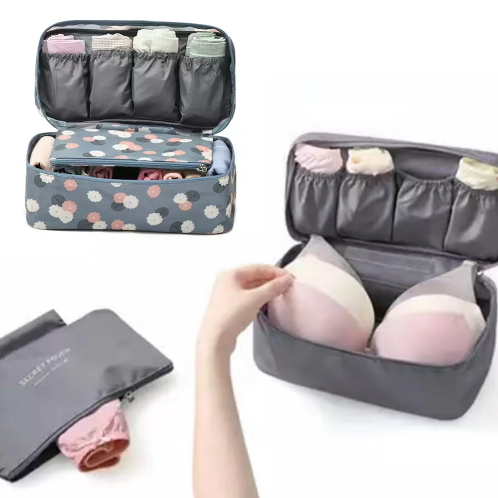 

Women Foldable Divider Organizer Bra Box Travel Necessity Folding Cases Necktie Socks Underwear Clothing Lingerie Storage Bag