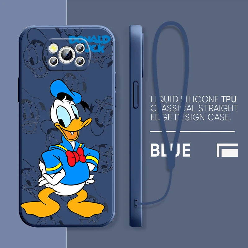 

Donald Duck Daisy Love Phone Case Xiaomi POCO M5 M4 X4 F4 C40 X3 NFC F3 GT M4 M3 M2 Pro C3 X2 4G 5G Liquid Rope Cover Coque Capa