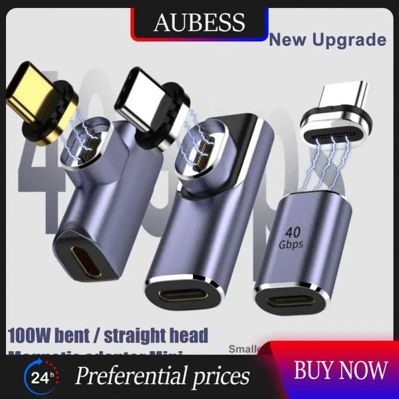 

Магнитный преобразователь Usb C в Type C, 8k @ 60 Гц, передача данных, алюминиевый сплав, 40 Гбит/с, Pd зарядное устройство, офисные аксессуары, быстрая зарядка 100 Вт