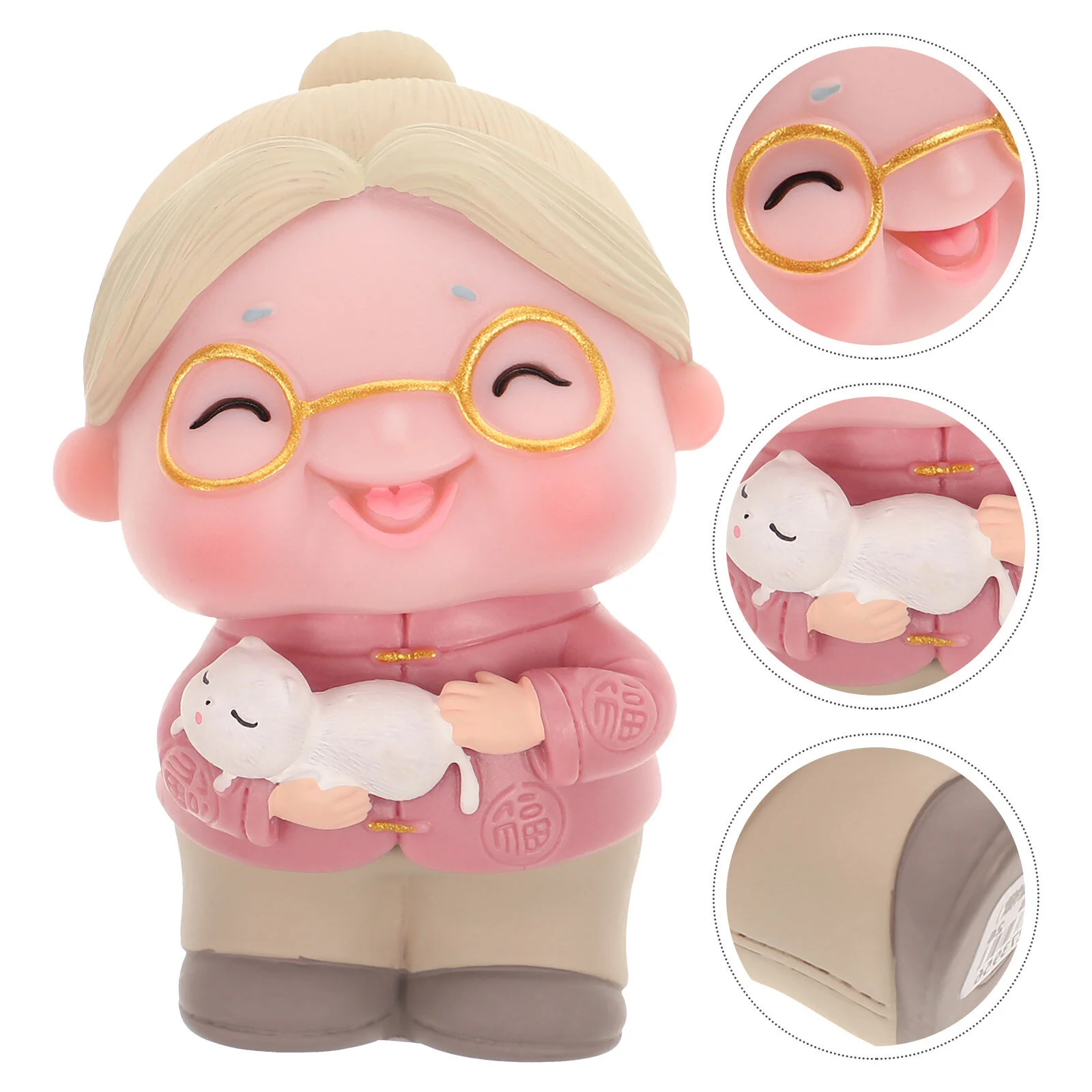 

Cake Decoration Ornaments Birthday Old People Figurine Elderly Woman Shaped Statue Desktop