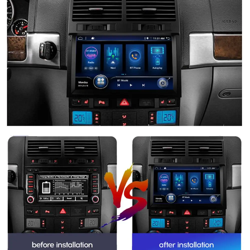 Автомагнитола Bosion 2DIN Android 4 + 64 ГБ DSP Carplay для VW Volkswagen Touareg 2002-2010 автомобильный