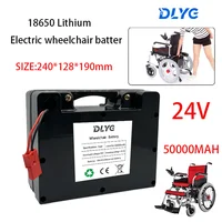 24V 50ah 29.4V Rechargeable Lithium Ion Battery for Electric Wheelchair Elderly Scooter Children Toy Car Lawn Mower Lighting BMS