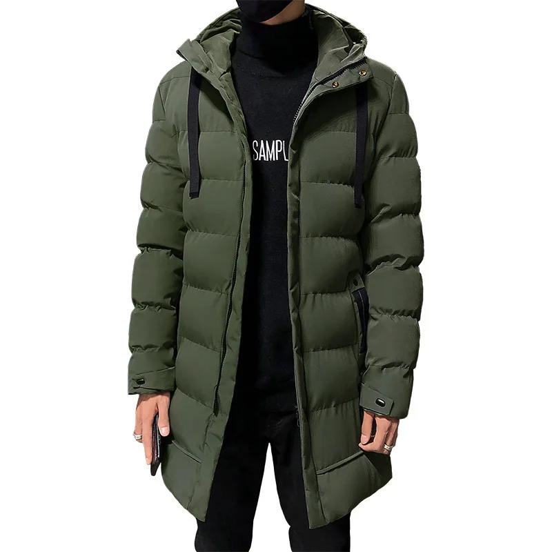 Men 2022 Winter New Plus Long Warm Thick Hood Parkas Jacket Coat Men Autumn Outwear Outfits Classic Windproof Pocket Parka Men