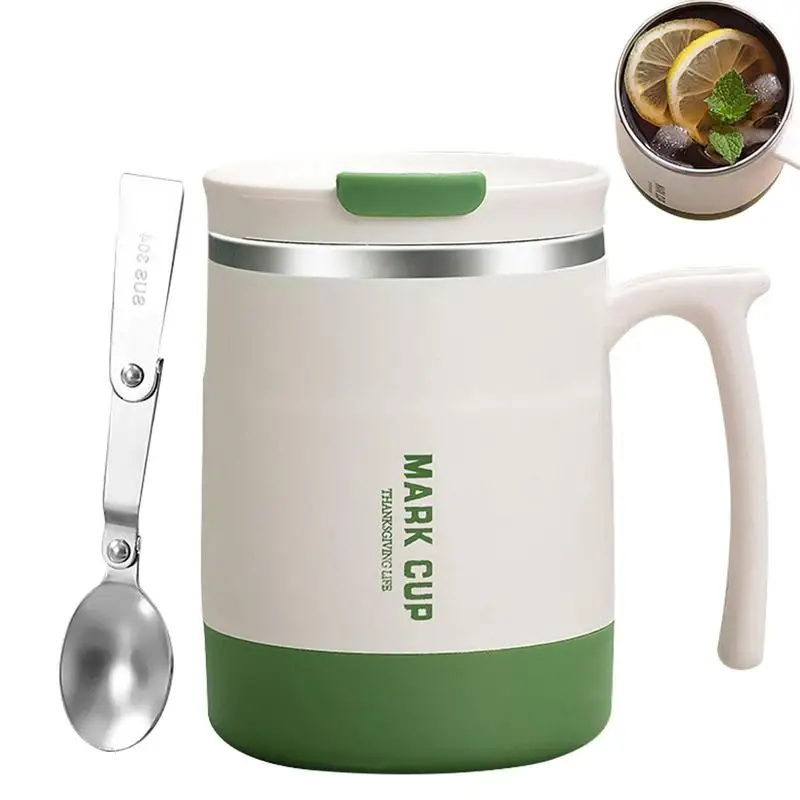 

Insulated Spill Proof Travel Mug Insulated Coffee Travel With Lid Spoon 17 OZ Hot Beverage Thermal Cup For Car