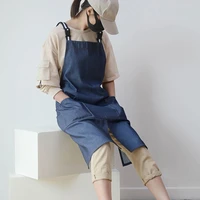 new mens and womens waterproof denim long apron coffee shop nail shop overalls