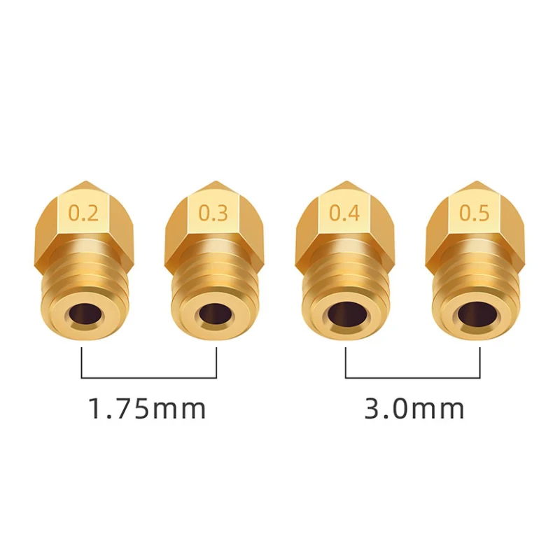 

1.75mm/3mm MK8 Brass Nozzle Extruder Printing Head For Anet A8 A8Plus CREALITY Ender 3 3S Pro V2 CR10 3D Printer 0.2-1.0mm